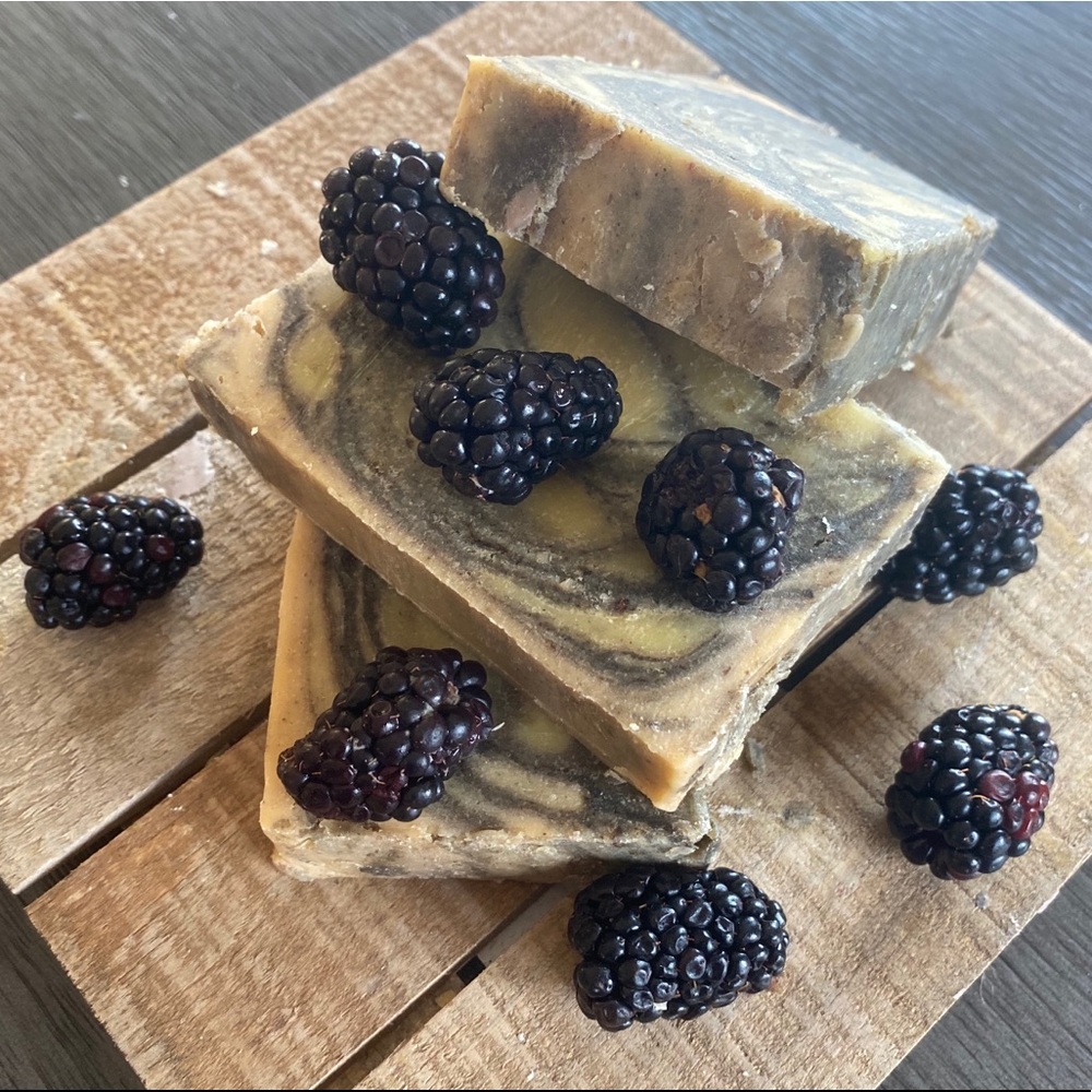 2 Blackberry Vanilla Goat Milk Soap bars